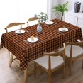 thumbnail image 6 of Rectangle Tablecloth with Wave Lace 60x84 Inch, Halloween Orange Gingham Rectangle Table Protector Spillproof Soil Resistant Tablecloths Kitchen Tablecloth for Dining Table, Buffet Parties, 6 of 7