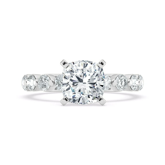 Kiva Jewel 1.66 Ct Lab Created Diamond Ring - Cushion Cut Engagement Ring for Women - 14K White Gold Plated - Exquisite Proposal Ring - Perfect Gift for Weddings or Anniversaries - Jewelry for Her
