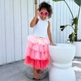 thumbnail image 5 of ZHOUCHANKIDS Girls Layered Tutu Skirt Party Tulle Skirts Princess Dress Birthday Outfit Pink 2-3 Years, 5 of 6