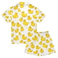 thumbnail image 2 of FORMRS Niños Short Sleeve Top and Pants Pajama Set Unisex Satin 2-Piece Sleepwear, Sizes 5-6Y, Yellow Rubber Ducks, 2 of 8