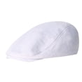 thumbnail image 2 of Men's Cotton Blend Flat Ivy Gatsby Newsboy Driving Hat Cap White, 2 of 7