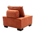 thumbnail image 6 of Small Accent Chair Modern Upholstered Chair Leisure Sofa Padded Seat Lounge Chair Lazy Sofa with Solid Plywood Frame and Rubber Wood for Living Room Bedroom, Orange, 6 of 7
