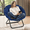 Blue, variant on TANGJEAMER Round Folding Chair, Saucer Chair with Metal Frame, Comfy Moon Chairs for Bedroom, Living Rooms, Apartments, Garden and Courtyard (Black)