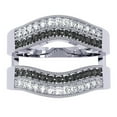 thumbnail image 2 of Dazzlingrock Collection 0.55 Carat (ctw) 10K Round Black & White Diamond Ladies Double Row Anniversary Wedding Band Millgrain Guard Double Ring 1/2 CT, White Gold, Size 8.5, 2 of 3