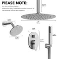 thumbnail image 3 of EVERSTEIN 10 inch Dual Shower Heads Complete System Set Round Rainfall 360°Adjustable CUPC 2.5 GPM Shower Faucet with Valve & Handheld Spray, Brushed Nickel, 3 of 4