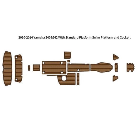 2010-2014 Yamaha 240&242 Standard Swim Platform Cockpit Boat EVA Teak Floor Pad