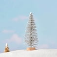 thumbnail image 2 of Leodye 1 PCS Artificial Mini Christmas Trees Snow Frost Ornaments Bottle Brush Trees with Wooden Bases for Christmas Home Party Decoration-2.8in, 2 of 3