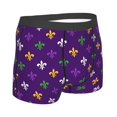 thumbnail image 2 of Rateoe Purple Mardi Gras Mens Boxer Briefs Poly Spandex Performance Boxer Briefs Underwear Hem Boxer Briefs - XX-Large, 2 of 8