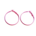 thumbnail image 2 of Pink Hoop Earrings 1.5 inch Pastel Pink Thin Hoop, 2 of 2