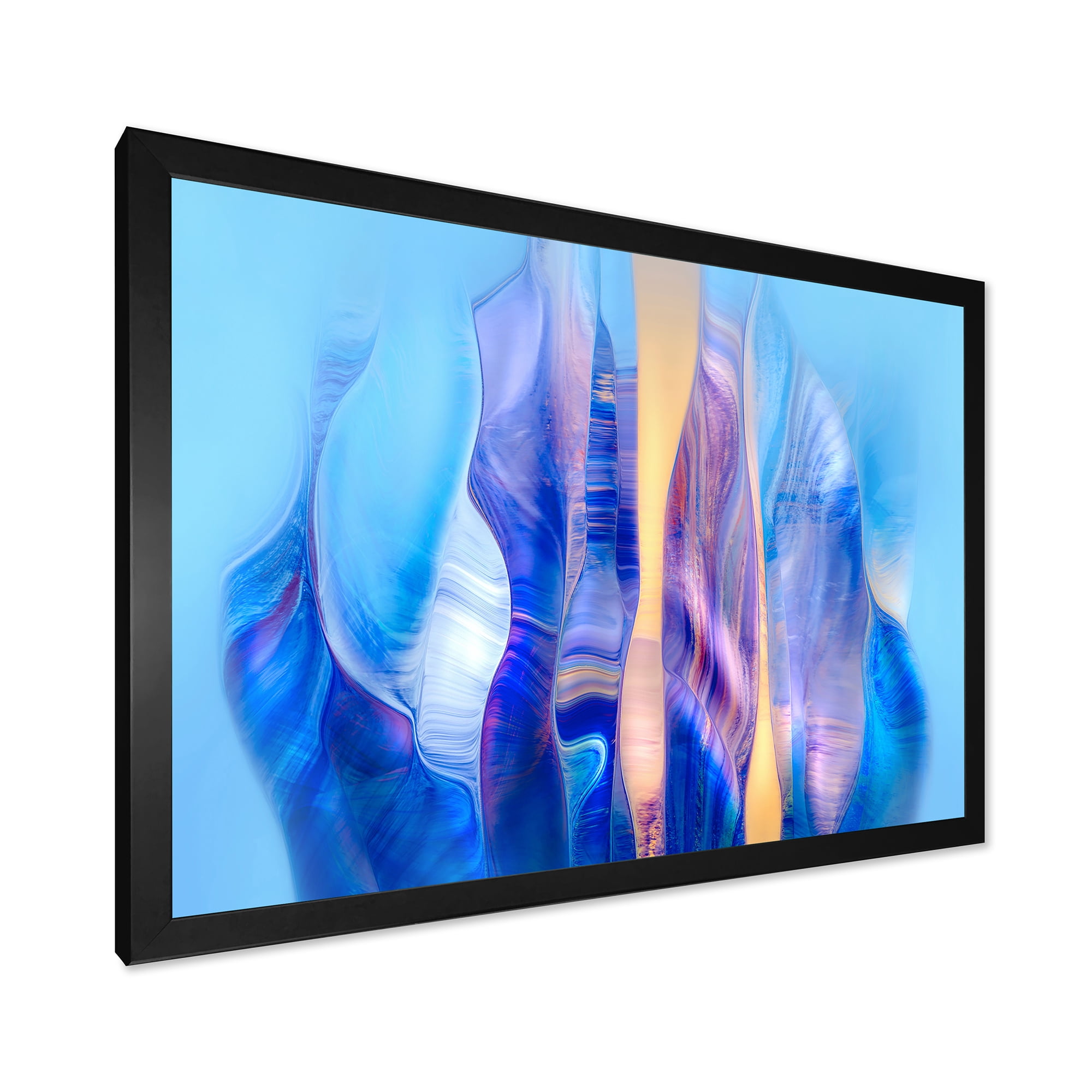 Designart 'Abstract Colorful Twisted Wavy Shape In Motion' Modern Framed Art Print