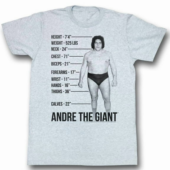 Andre The Giant Giant Specs Gray Heather Adult T-Shirt