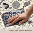 thumbnail image 6 of ODIKA 3'x5' Washable Throw Rug Stain Resistant, Low Profile, Non-Slip Dining Traditional Vintage Distressed Scroll Border Large Under for Entryway, Kitchen, Mudroom, 6 of 7