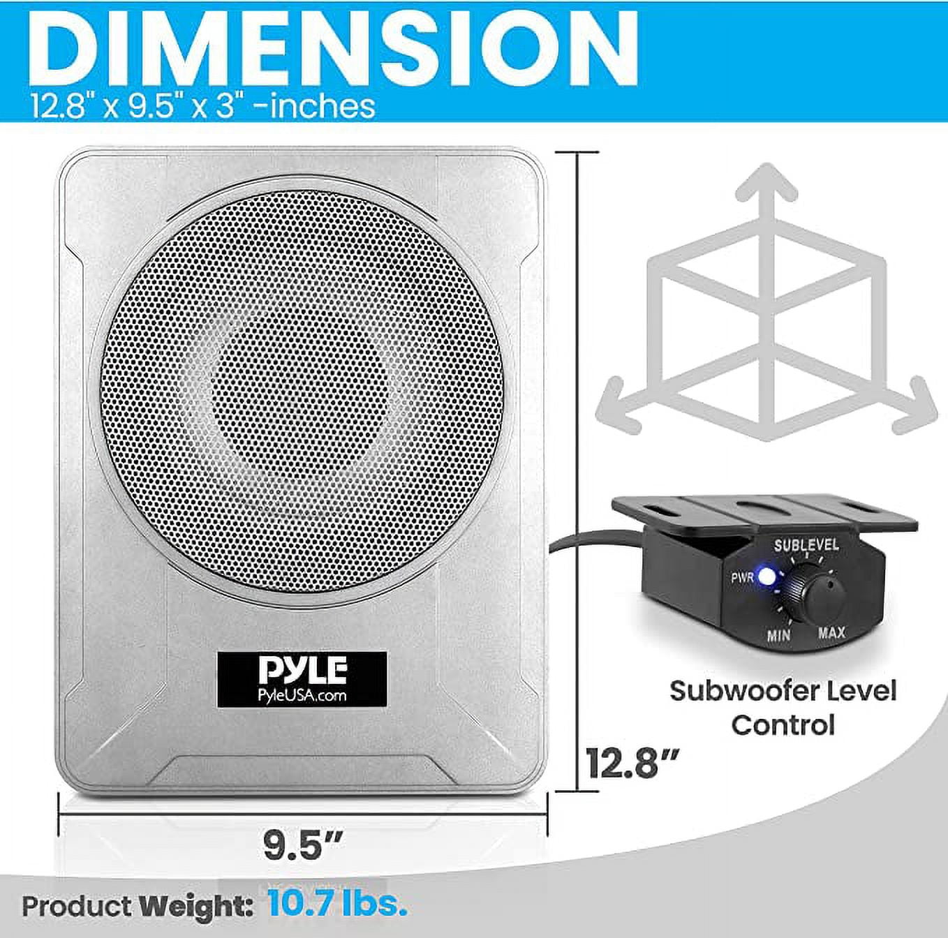 Pyle 8-Inch Low-Profile Amplified Subwoofer System - 600-Watt