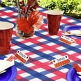 thumbnail image 5 of 4th of July Tablecloth Rectangle, 60 x 84 Inch - Washable Fabric Patriotic Table Cloth for Independence Day, Dining, and Outdoor Use, Blue & Red & White, 5 of 6
