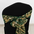 thumbnail image 4 of BalsaCircle 5 Hunter Green Gold Wave Mesh Chair Sashes Embroidered Sequins Wedding Party Events Reception Decorations Supplies, 4 of 8