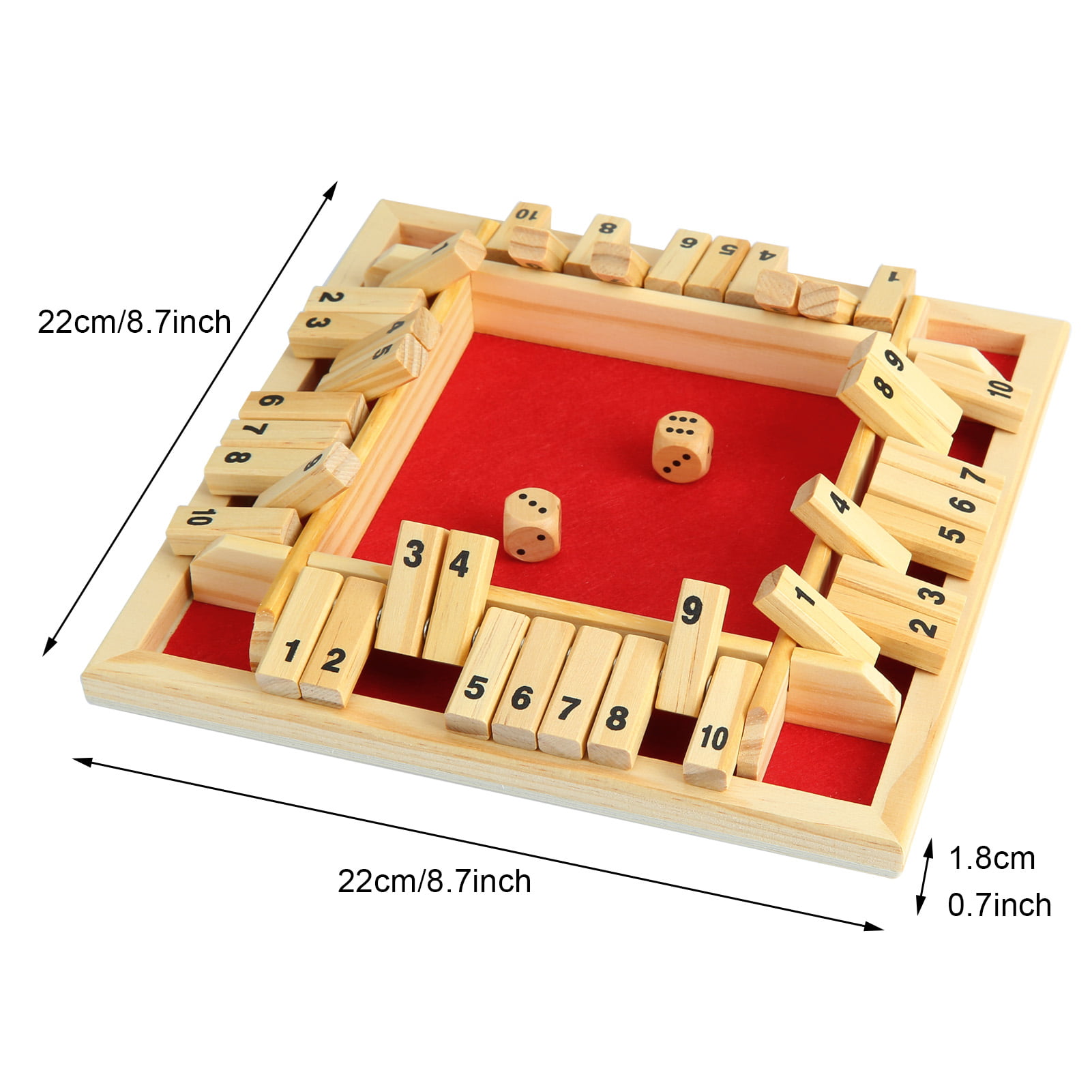 Wooden 9# Shut The Box Game - Mini Travel Set - Simple funny Family, party  board game