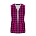 thumbnail image 6 of Stamzod Womens Cardigans Lightweight Summer Sleeveless Open Front Plaid Cardigan Vest with Pockets Plus Size Womens Clothing Hot Pink L, 6 of 8