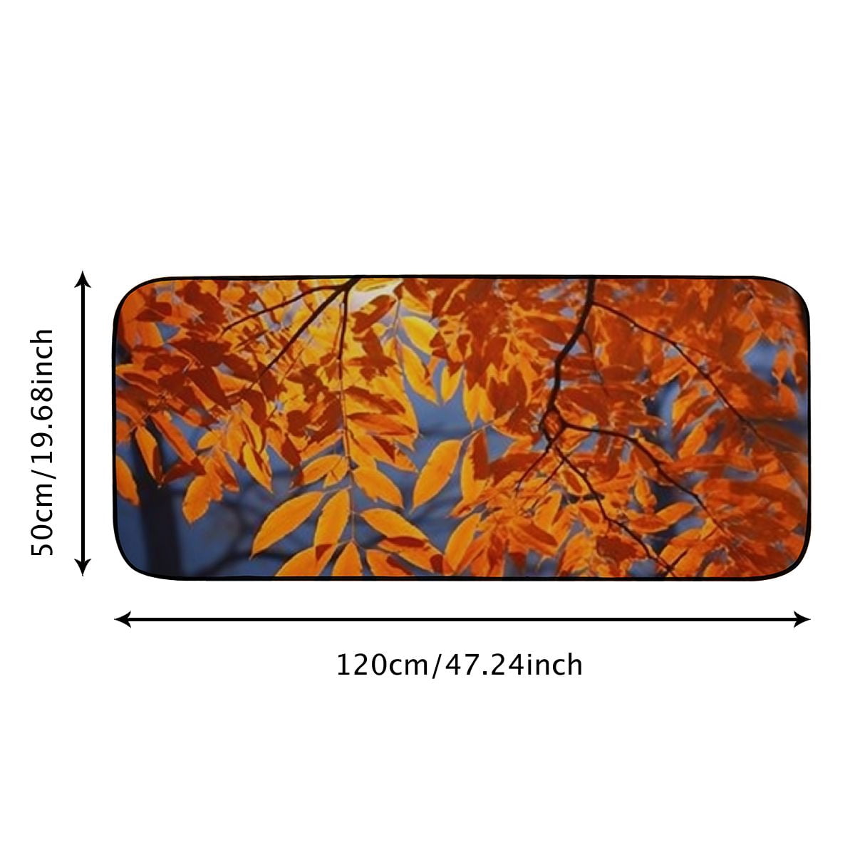 Qinduosi Decorative Door Mat, Door Mat with Non-Slip Rubber Backing, Easy Cleaning, Traps Dirt, Rug for Entry, Patio, Garage - Yellow Leaves Autumnal Leaves Red Huang Green   19.68*47.24 in