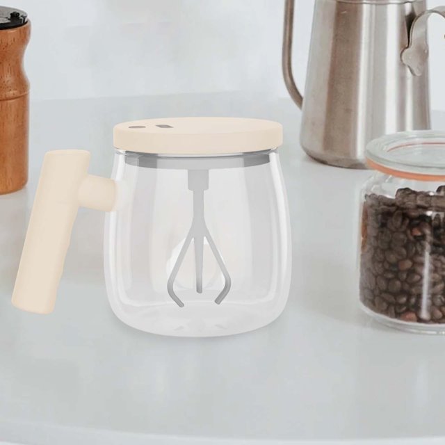 Taza agitadora automática, taza de café mezcladora eléctrica, taza mezcladora de 400ml con mango de tapa, taza mezcladora eléctrica para cocina y Caqui Macarena Taza mezcladora eléctrica
