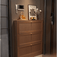 thumbnail image 2 of Zapatero ultrafino de madera maciza, 18cm, puerta estrecha para el hogar, cubo basculante, zapatero de entrada, almacenamiento, ahorro de espacio, pequeño ap, 2 of 4