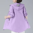 thumbnail image 4 of Mgmyaa Womens Long Sleeve Hooded Sunscreen Jacket with Zipper Pockets UV Protection Casual Outwear for Outdoor, 4 of 5