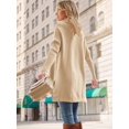 thumbnail image 6 of Women's Turtleneck Oversized Sweaters Long Batwing Sleeve Spilt Hem Tunic Pullover Knit Tops, 6 of 13