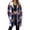 Blue, variant on Dasayo Long Womens Coats Blue Thermal Fleece Drawstring Plaid Zip up Coats Jacket Women L