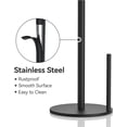 thumbnail image 3 of Paper Towel Holder Countertop, Stainless Steel Kitchen Roll Holder with Weighted Base, Fits Standard & Large Rolls-Black, 3 of 6