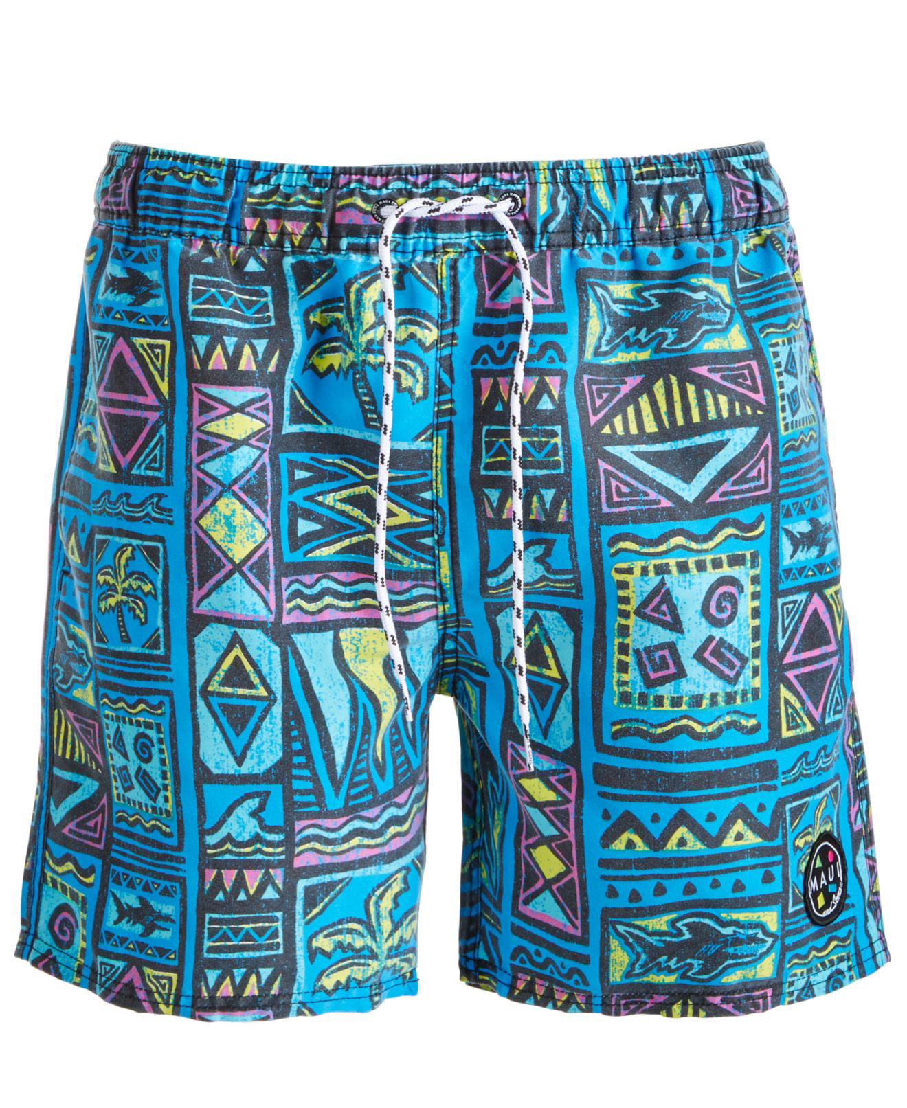 Maui and Sons Swimwear - Mens Swimwear Large Shark Palm Tree Trunks L ...