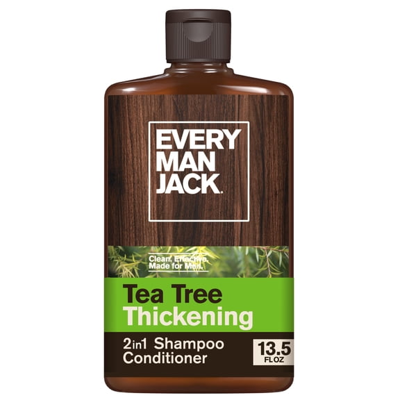Every Man Jack Thickening Tea Tree 2-in-1 Shampoo and Conditioner for Men, Naturally Derived, 13.5 oz
