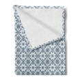 thumbnail image 2 of Azulejos Soft Flannel Fleece Throw Blanket, Bluish Traditional Floral Motifs in Rhombus Shapes Mediterranean Ethnic Ornaments, Cozy Plush for Indoor and Outdoor Use, 60" x 80", Blue, by Ambesonne, 2 of 5