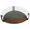 thumbnail image 3 of Benjara Glass Top Coffee Table with Metal Support and Wooden Shelf, Brown and Black, 3 of 5