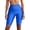 Blue, variant on High Waist Neon Shiny Knee Length Workout Running Shorts For Women Sports Yoga Sessions Athletic Apparel, L, Black