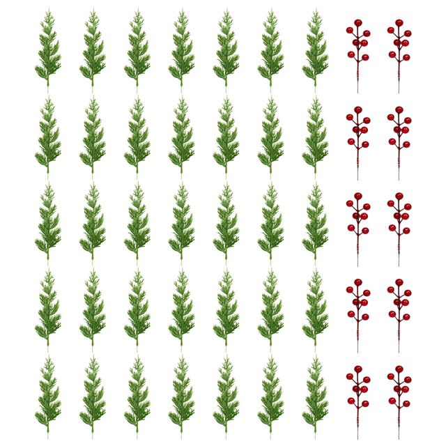TIELUTT Branches Aiguilles de Baies Rouges avec Houx pour Fleurs Extérieures Fleurs Tropicales Fleurs Extérieures Fleurs Suspendues Extérieures Fleurs d'Été