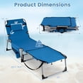 thumbnail image 2 of Costway Outdoor Folding Chaise 4-Position Lounge Chair with Face Hole &Adjustable Footrest Blue, 2 of 9