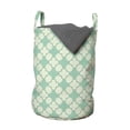 thumbnail image 1 of Mint Laundry Bag, Victorian Style Old Fashioned Floral Motifs Nature Theme Pattern Feminine, Basket with Handles Drawstring Closure for Laundromats, 13" x 19", Mint Emerald Pale Green, by Ambesonne, 1 of 4