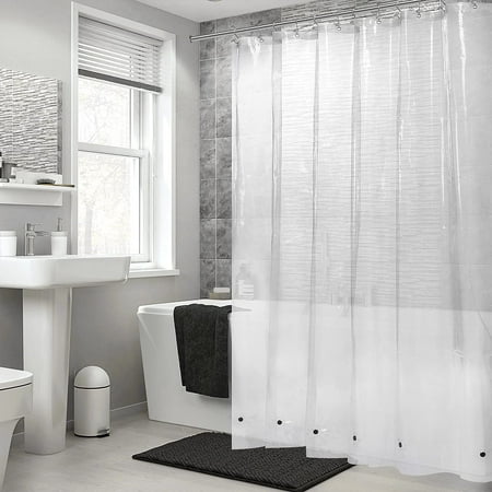 FanShowShower Curtain Liner with 6 Magnets & 3 Suction Cups with Clip