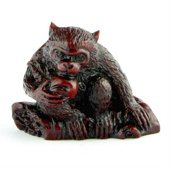 3" Red Chinese Horoscope Monkey Statue Figurine