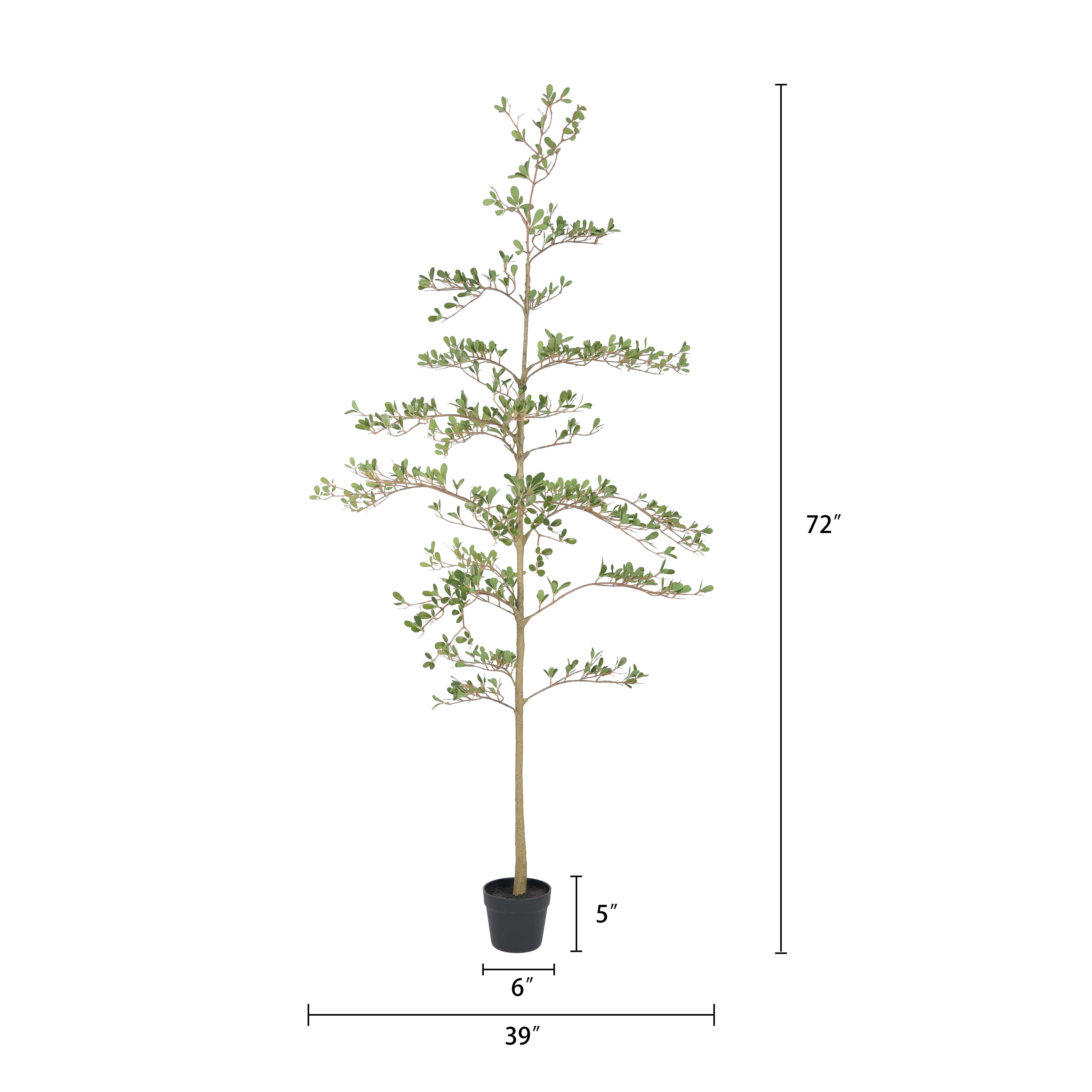 6FT Artificial Olive Tree with Black Plastic Pot,Realistic Tall Fake Plant for Indoor Home Living Room Decor