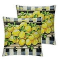 thumbnail image 2 of Acheng Summer Lemon Pillow Covers Yellow Truck with Yellow Lemon Blossom Throw Pillow Covers Black Buffalo Plaid Cushion Case Set of 2 for Living Room Farmhouse Patio Car White, 2 of 6