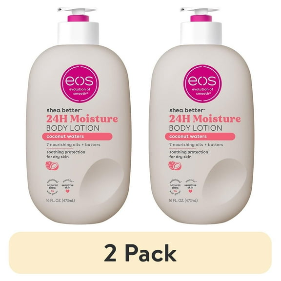 (2 pack) eos Shea Better Body Lotion - Coconut Waters, Made for Dryness, 16 fl oz.