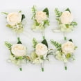 thumbnail image 2 of Set of 6 Champagne Rose Boutonniere for Men Wedding, Groom and Best Man Boutonnieres with Artificial Flower for Wedding Prom Party Suit Decor (Champagne), 2 of 14