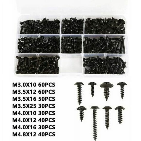 M3 340pcs Black Self Drilling Sheet Metal Screws