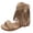 Khaki, variant on Girls Summer Gladiator Sandals Open Toe Studded Cowgirl Fringe Summer Ankle Boots with Side Zipper 11.5 Little Kids