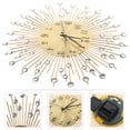 thumbnail image 3 of 3D Wall Clock Diamonds Decorative Clock Wall Clock Living Room Decor Quiet Quartz Clocks Modern Minimalist Clocks (Gold), 3 of 8
