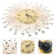 thumbnail image 3 of Reloj de pared 3D con diamantes decorativos, reloj de pared para sala de estar, silencioso, de cuarzo, moderno y minimalista (dorado)., 3 of 5