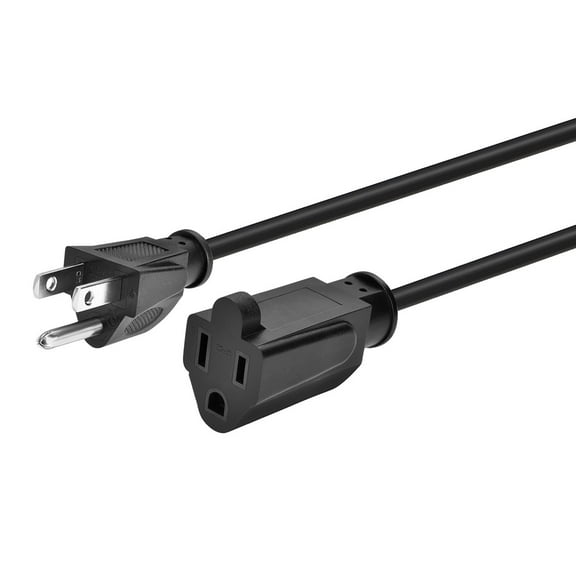 Monoprice 3-Prong Extension Cord - 10 Feet - Black | NEMA 5-15P to NEMA 5-15R, 16AWG, 13A