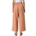 thumbnail image 3 of INSPIRE CHIC Casual Striped Pants for Women's Wide Legs Elastic Waist Drawstring Palazzo Lounge Pants XS Orange, 3 of 6
