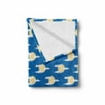 thumbnail image 2 of Chinese Soft Flannel Fleece Throw Blanket, Illustration of Moon and Cloud on Chinese Wave Circle Background, Cozy Plush for Indoor and Outdoor Use, 70" x 90", Blue Cream and White, by Ambesonne, 2 of 6