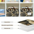 thumbnail image 6 of 2 Pack Collapsible Storage Bins Fabric Shelf Baskets with Handles Closet Organizer Gold Flowers and Leaves 16.9x11.4x7.7, 6 of 8